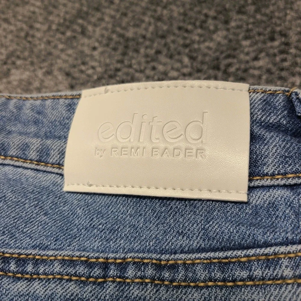 Edited by Remi Bader Women's Side Slit Mid-Shin Length Denim Jean Skirt Sz 10